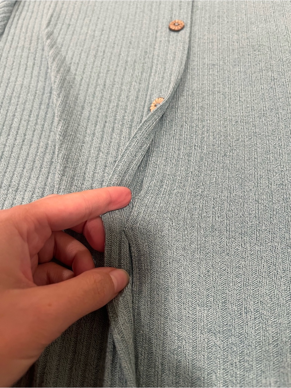 SHEIN Ribbed Button-Back Short Sleeve Top - Medium - Picture 7 of 7